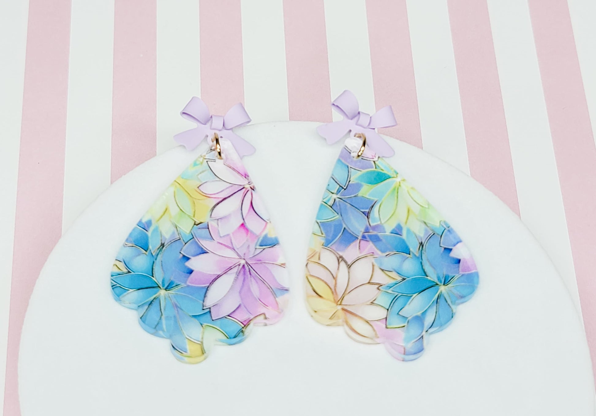 Pastel Floral Earrings, Floral Jewelry, Spring Accessories, Earrings for Everyday Wear