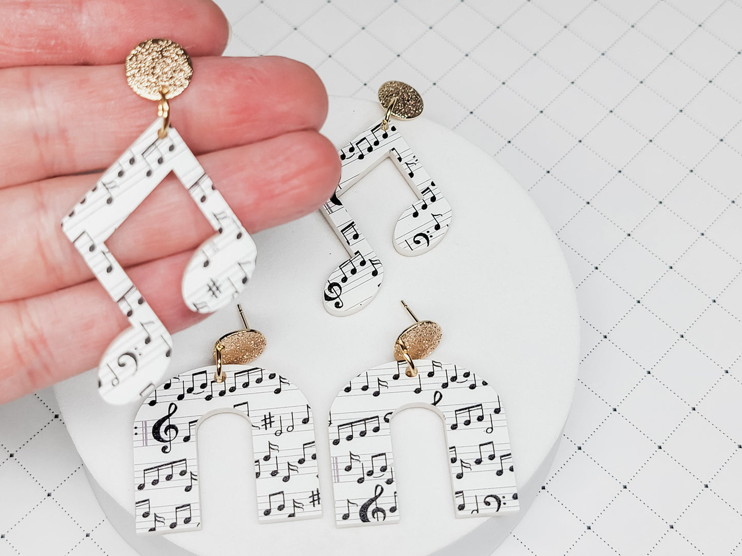 Musical Note Earrings, Music Jewelry, Music Teacher Accessories, Earrings for Everyday Wear