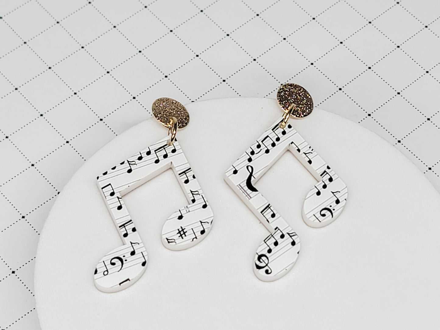 Musical Note Earrings, Music Jewelry, Music Teacher Accessories, Earrings for Everyday Wear