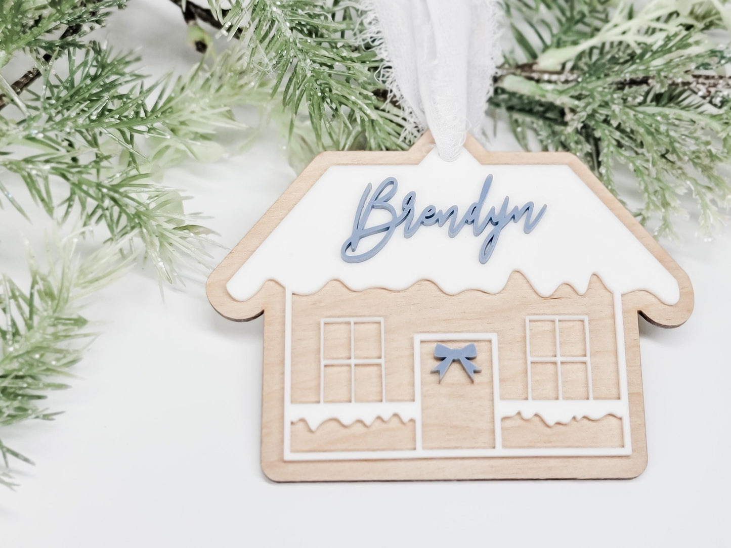 Personalized Cozy House Ornament, Custom Ornament, Gingerbread House Tag, Christmas Decor, Gift Tag, Kid Gift Tag, Present Tag