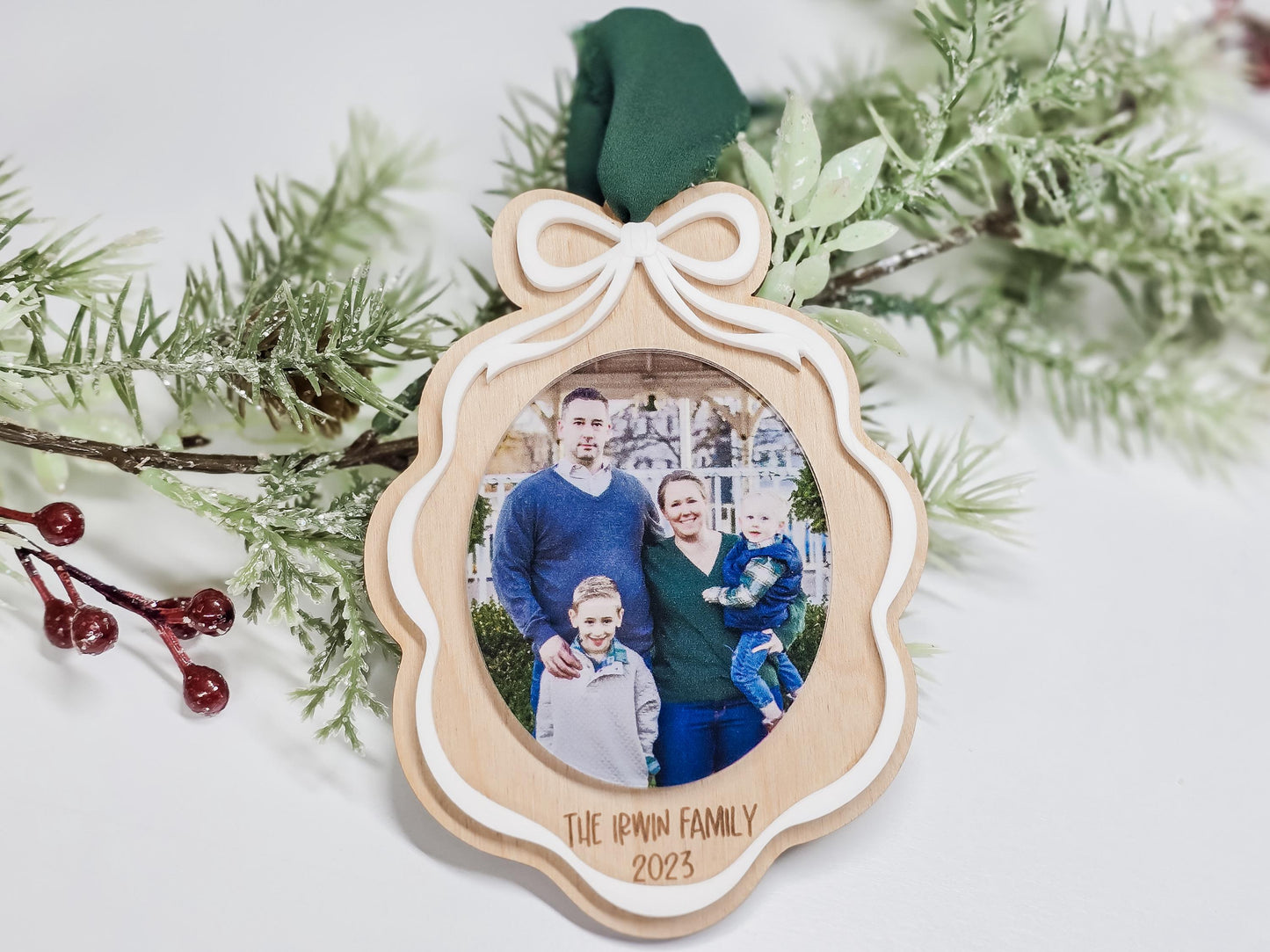 Family Christmas Ornament, Personalized Ornament, Photo Ornamenr, Christmas Decor, Gift Tag, UV Printed, Grandparents Gift