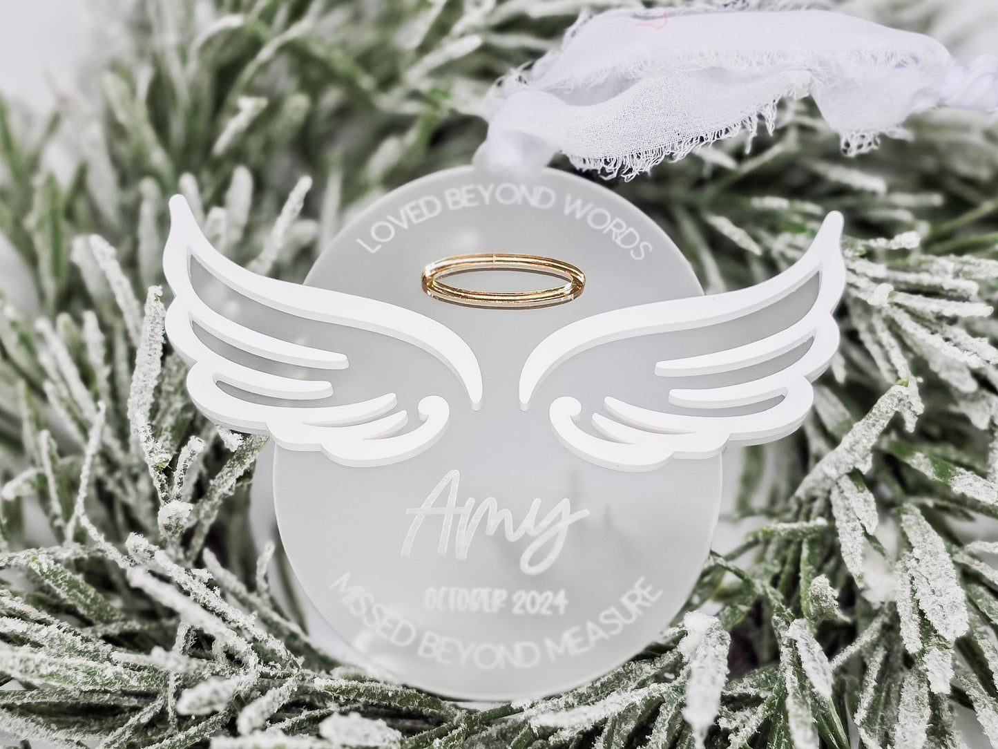 Memorial Ornament, Remembrance Ornament, Christmas Decor, Gift for Loved One, Angel Wing Ornament, Wing Gift