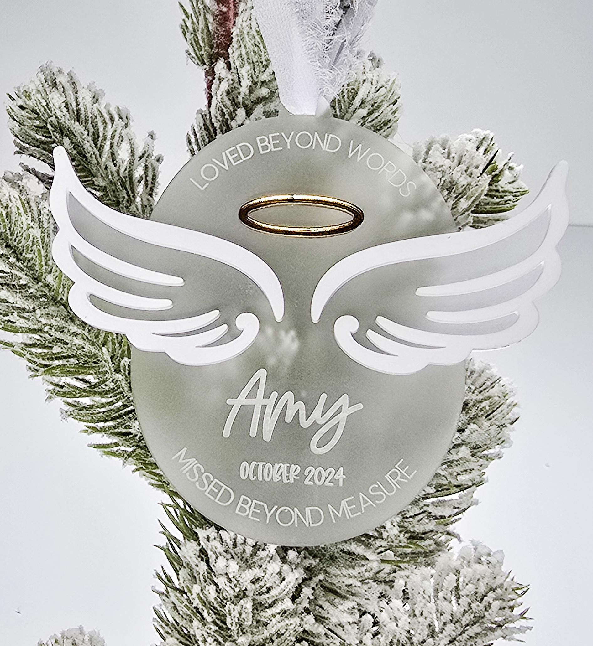 Memorial Ornament, Remembrance Ornament, Christmas Decor, Gift for Loved One, Angel Wing Ornament, Wing Gift