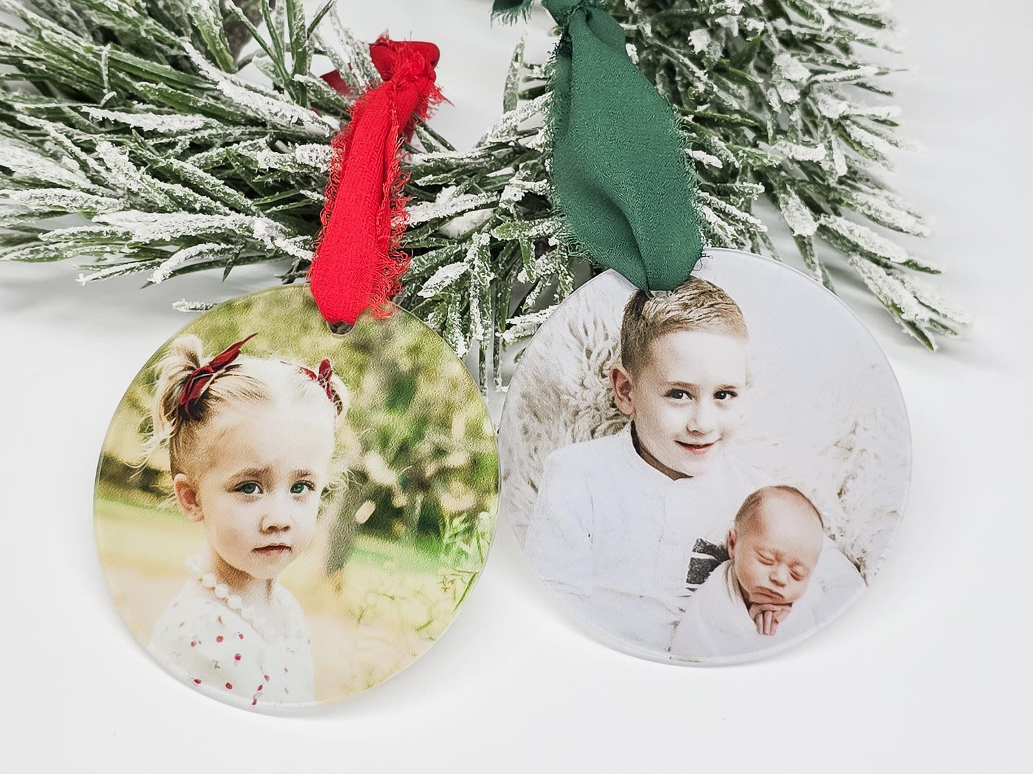 Photo Ornament, Personalized Ornament, Family Photo, Christmas Decor, Gift Tag, UV Printed, Grandparents Gift