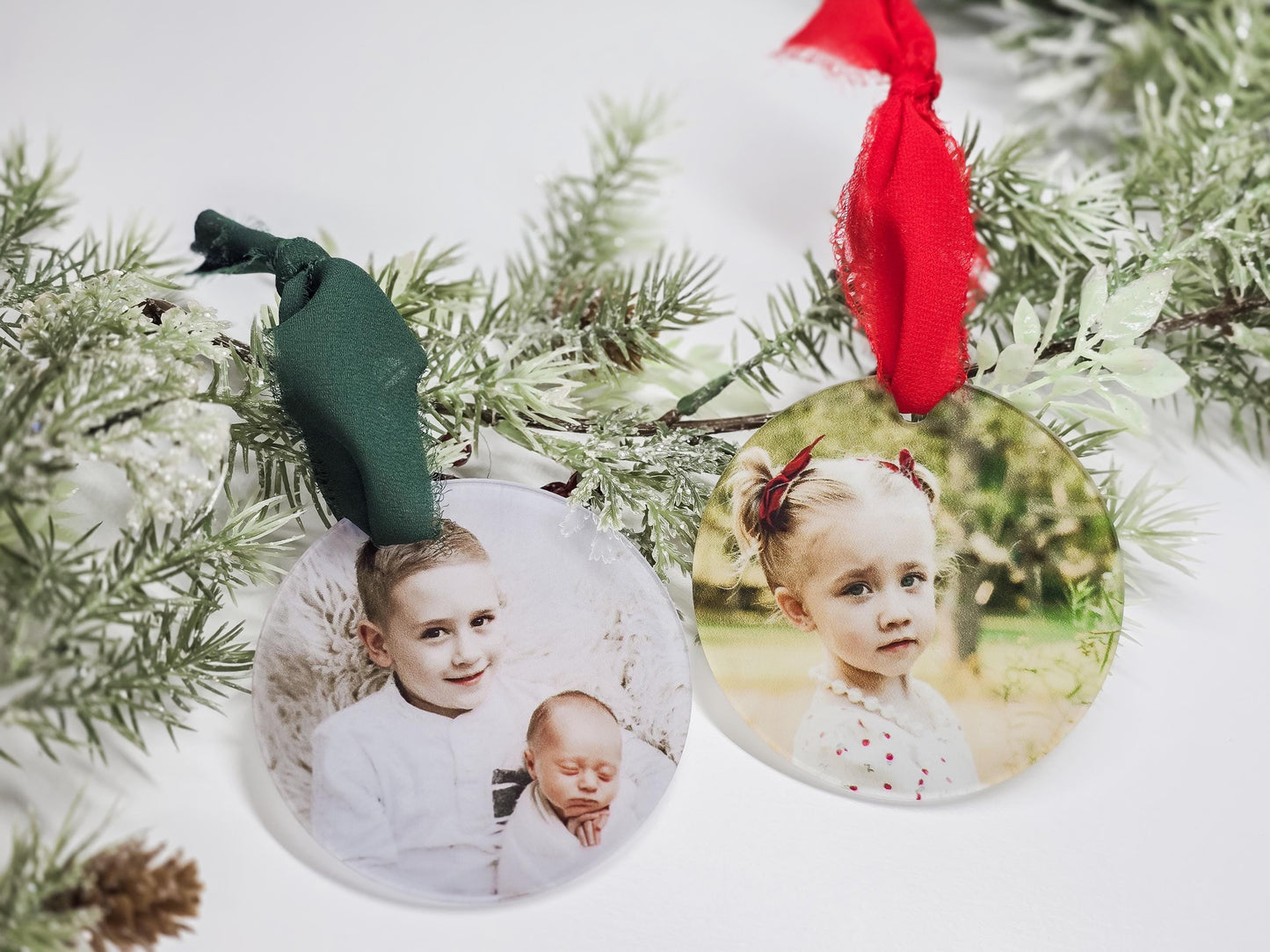 Photo Ornament, Personalized Ornament, Family Photo, Christmas Decor, Gift Tag, UV Printed, Grandparents Gift