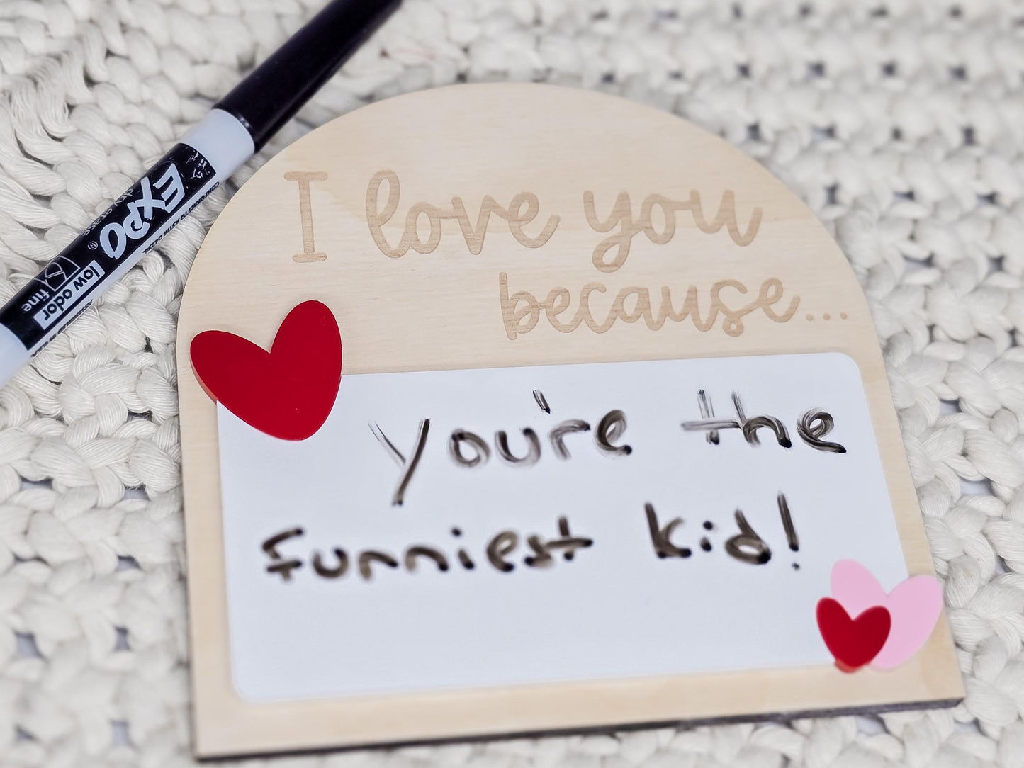 I Love You Because Sign, Valentine's Day Décor, Heart Tag, Tiered Tray Décor, Valentine's Day Gifts for Kids, Valentine Gift