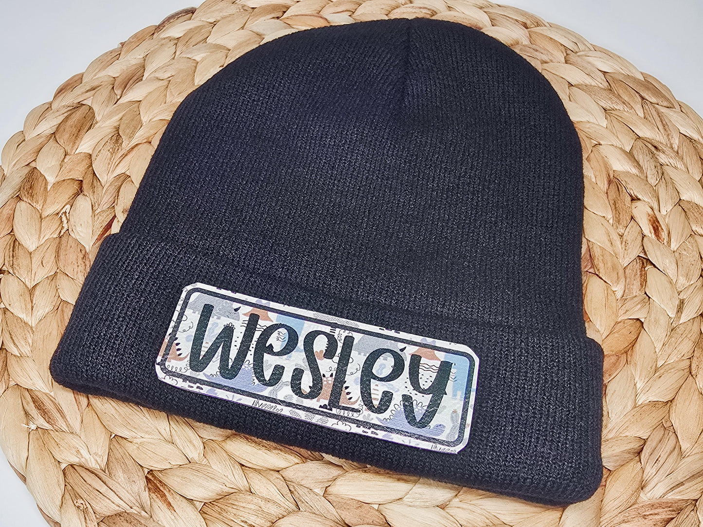 Personalized Beanie, Winter Hat, Customized Beanie, Hat with Patch, Christmas Gift, Stocking Stuffer for Kids