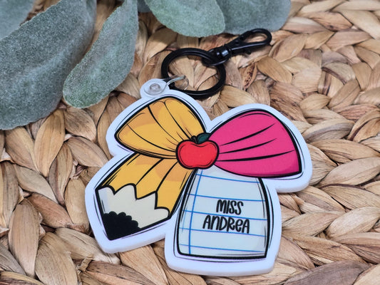 Teacher Pencil Keychain, Teacher Appreciation Gift, End of Year Teacher Gift, Educator Gift, Teacher Graduate Gift, Personalized Bag Charm