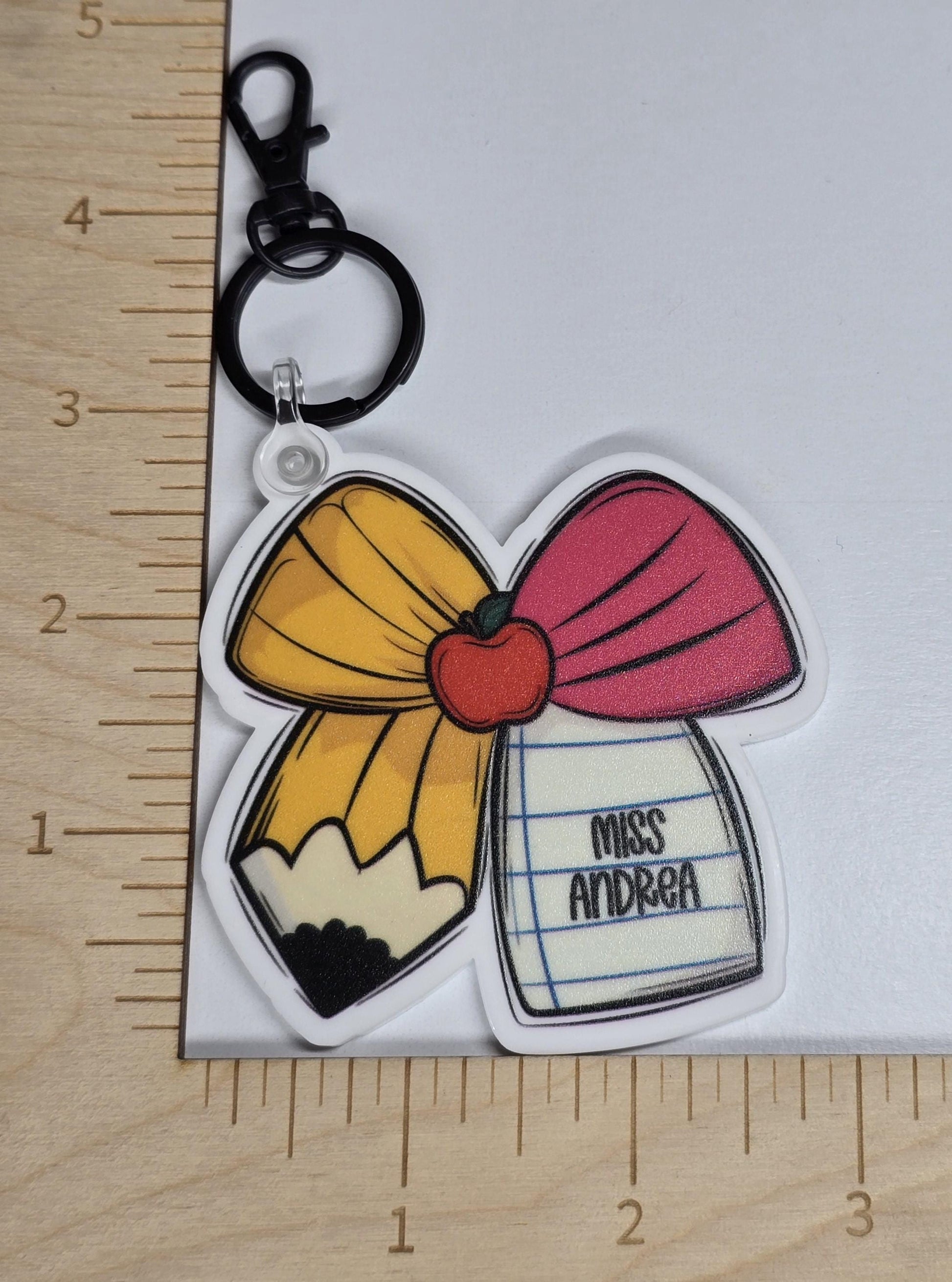 Teacher Pencil Keychain, Teacher Appreciation Gift, End of Year Teacher Gift, Educator Gift, Teacher Graduate Gift, Personalized Bag Charm