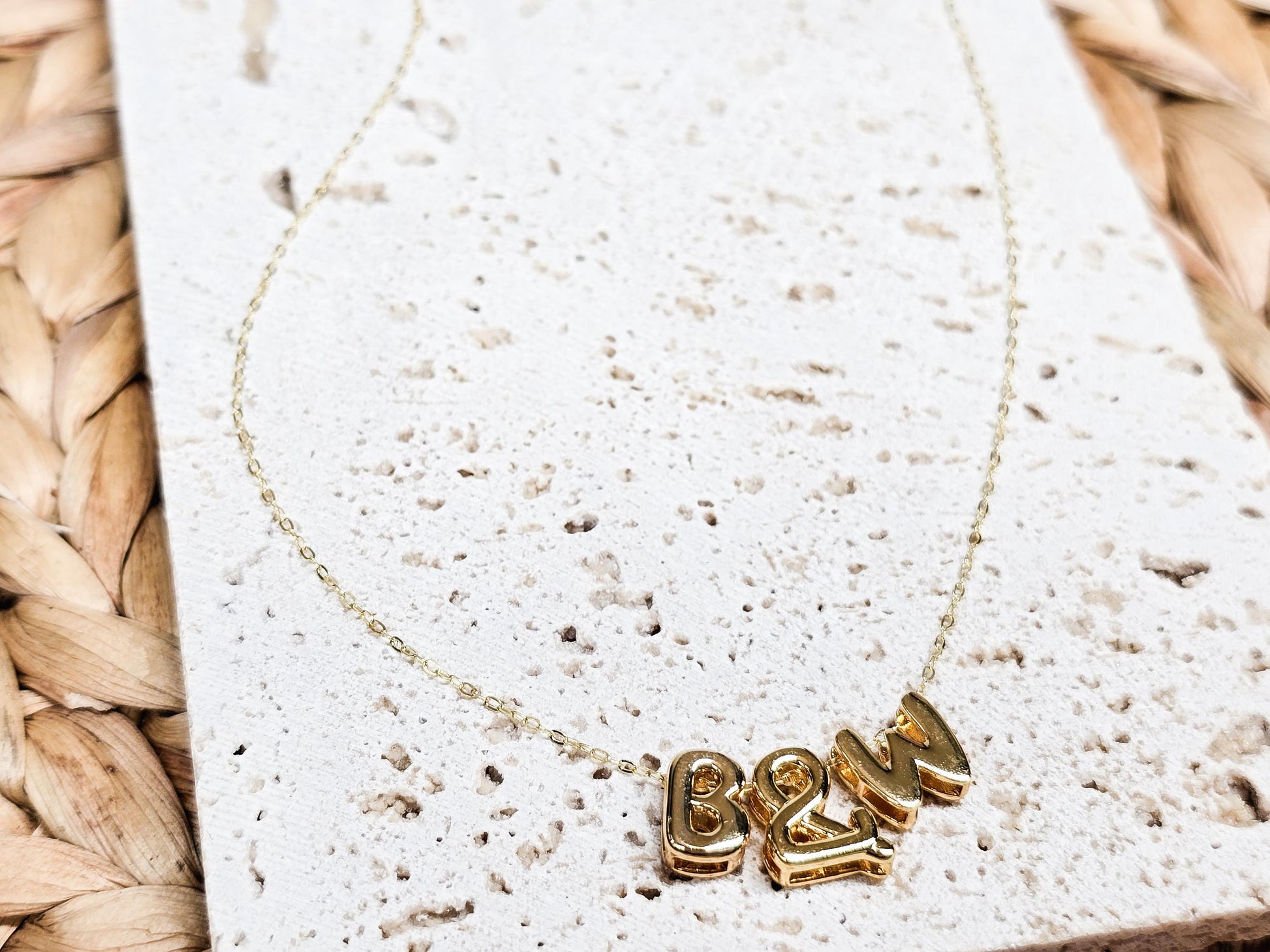 Personalized Necklace, Minimalist Jewelry, Sterling Silver, Bubble Letter Necklace, Modern Jewelry