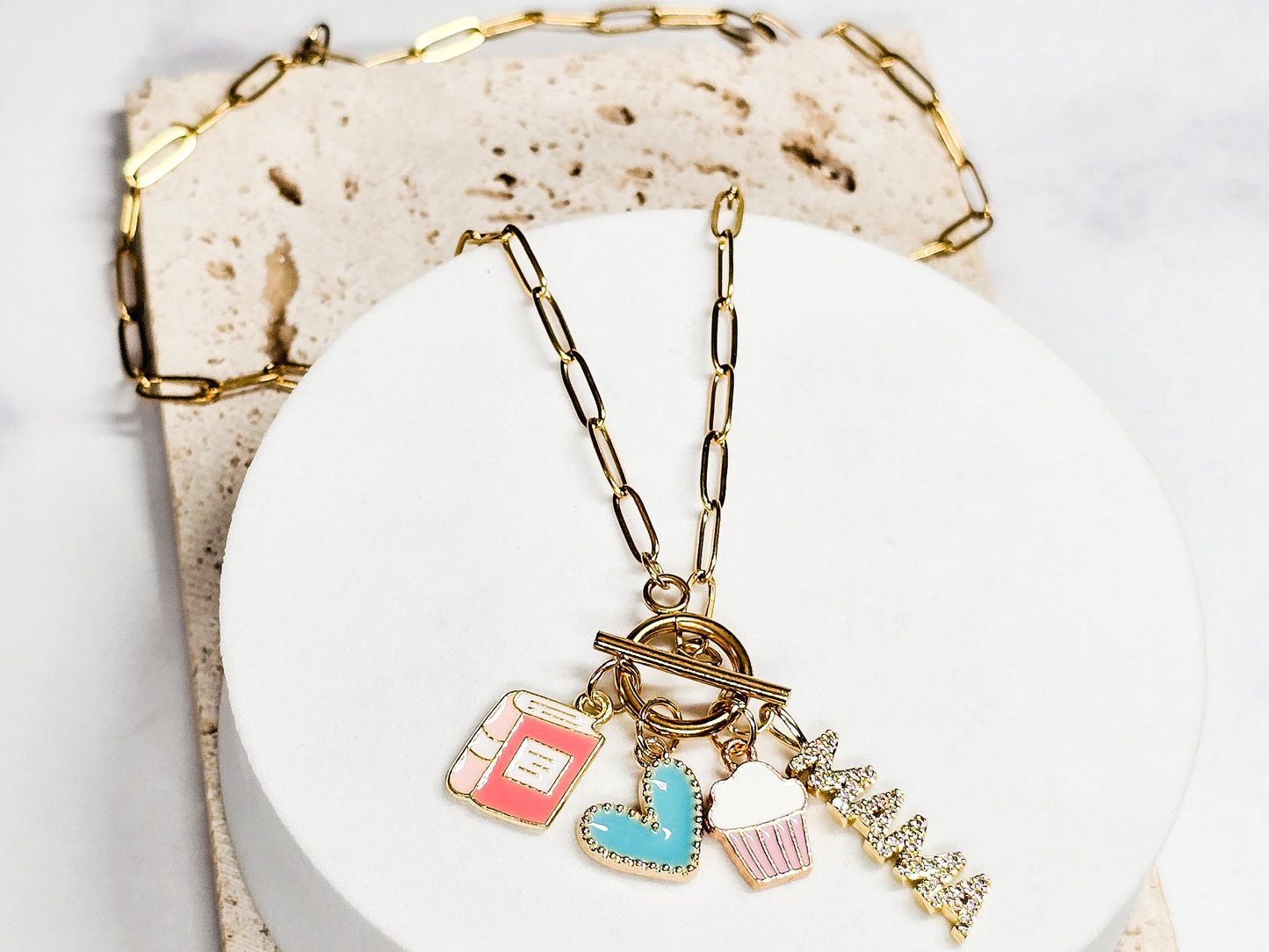 Charm Necklace, Pick Your Own Charm, Minimalist Jewelry, Stainless Steel, Tarnish Resistant, Modern Jewelry