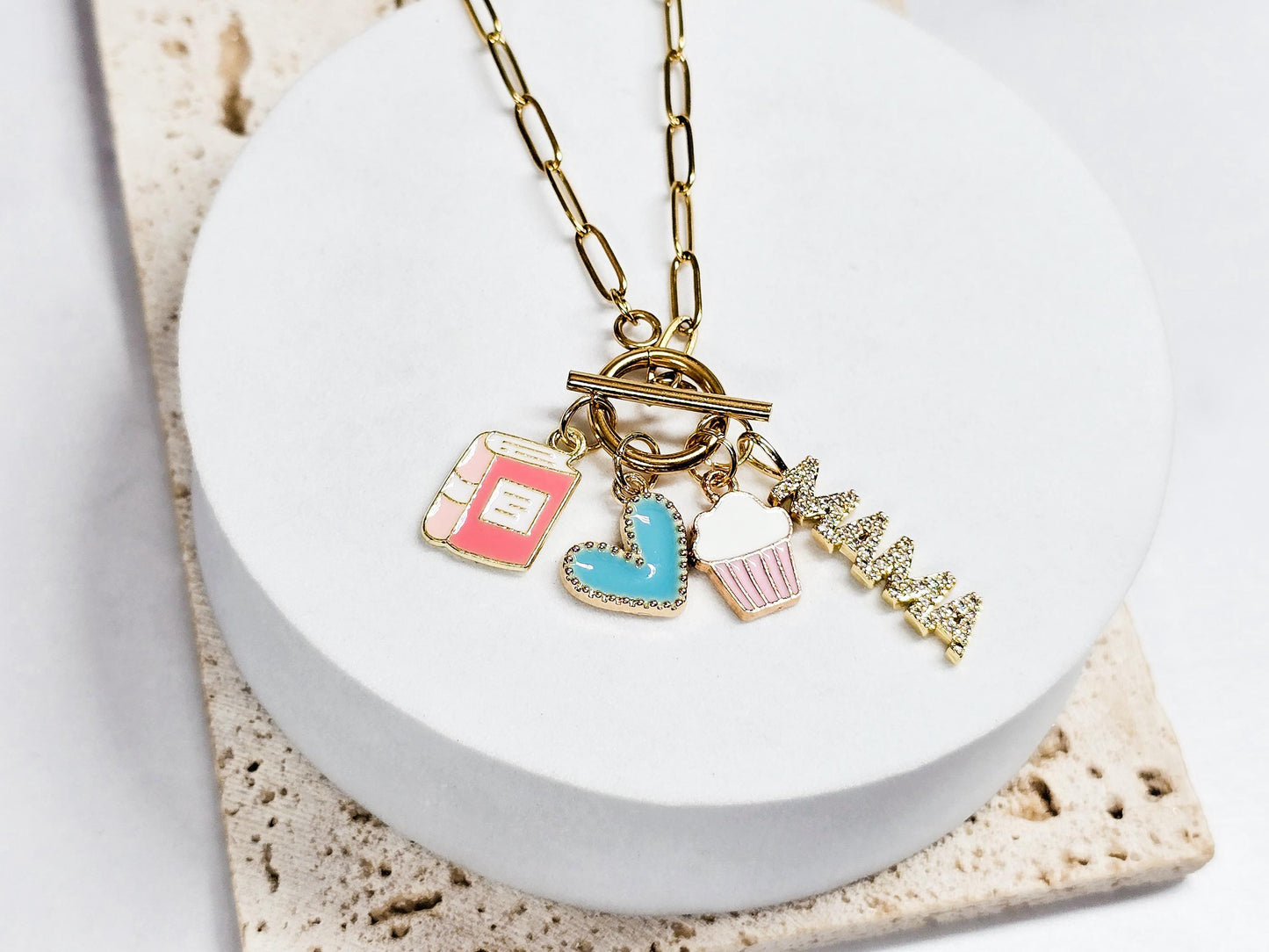 Charm Necklace, Pick Your Own Charm, Minimalist Jewelry, Stainless Steel, Tarnish Resistant, Modern Jewelry