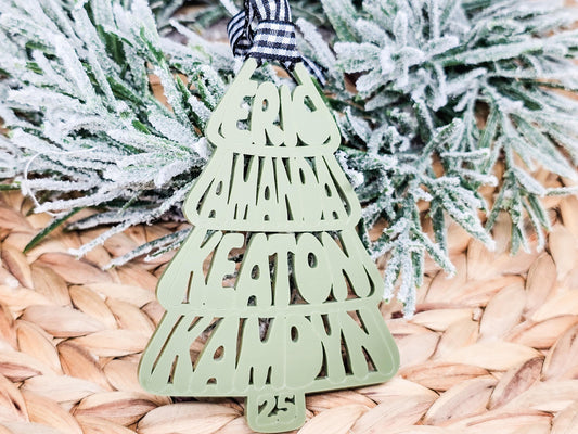Personalized Family Christmas Ornament, Family Name Ornament, Holiday Tree Decoration, Gift for Family