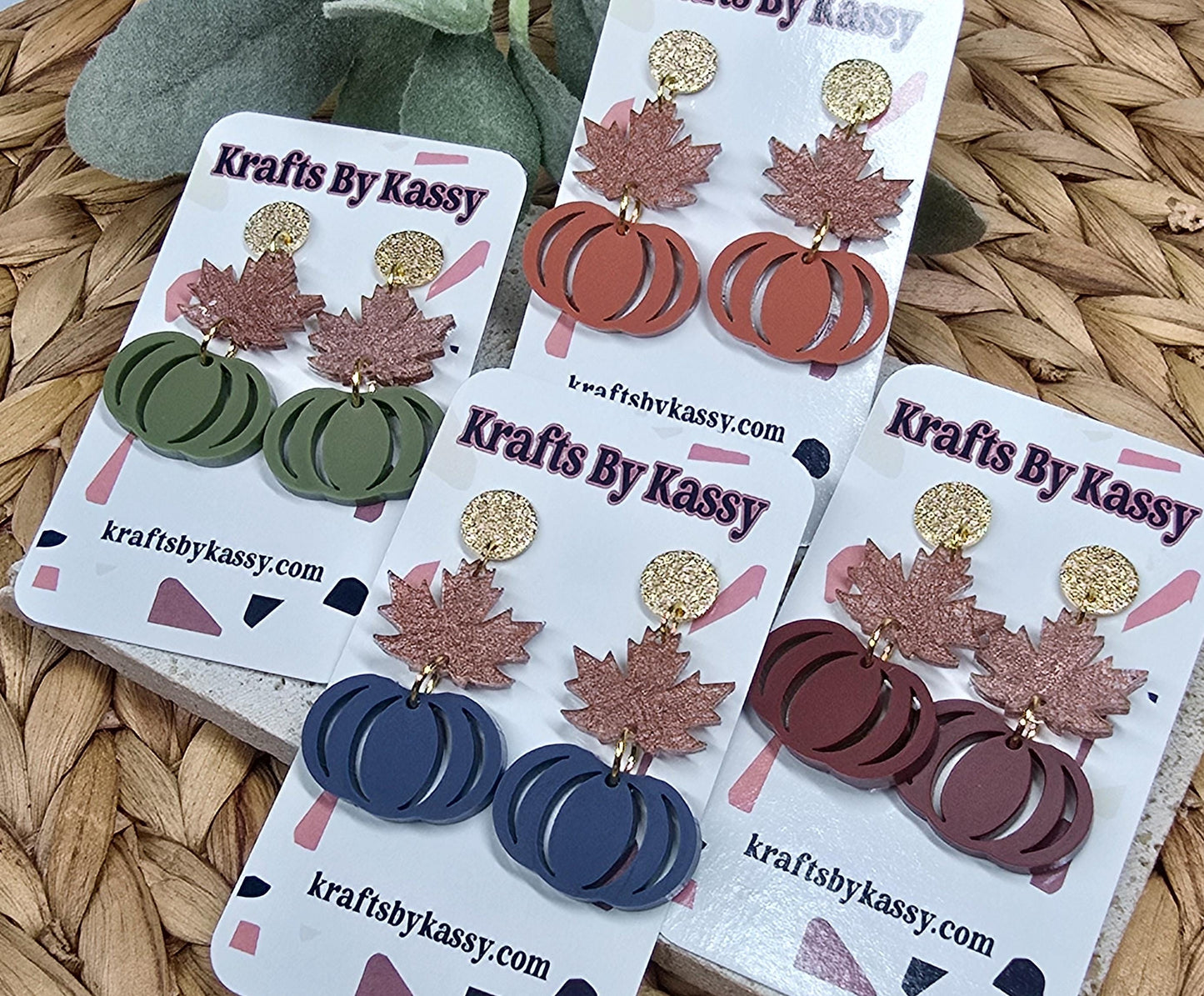 Leaf Pumpkin Acrylic Earrings, Fall Jewelry