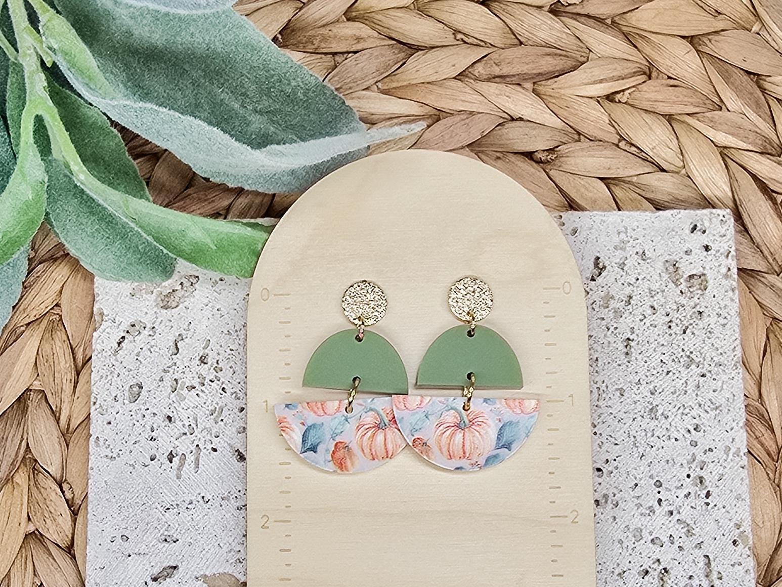 Pumpkin Acrylic Earrings, Fall Jewelry