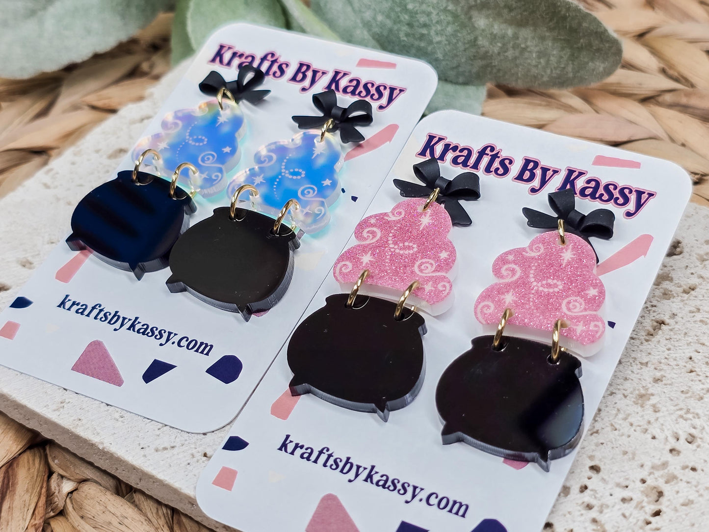 Witch Cauldron Earrings, Halloween Jewelry, Spooky Accessory