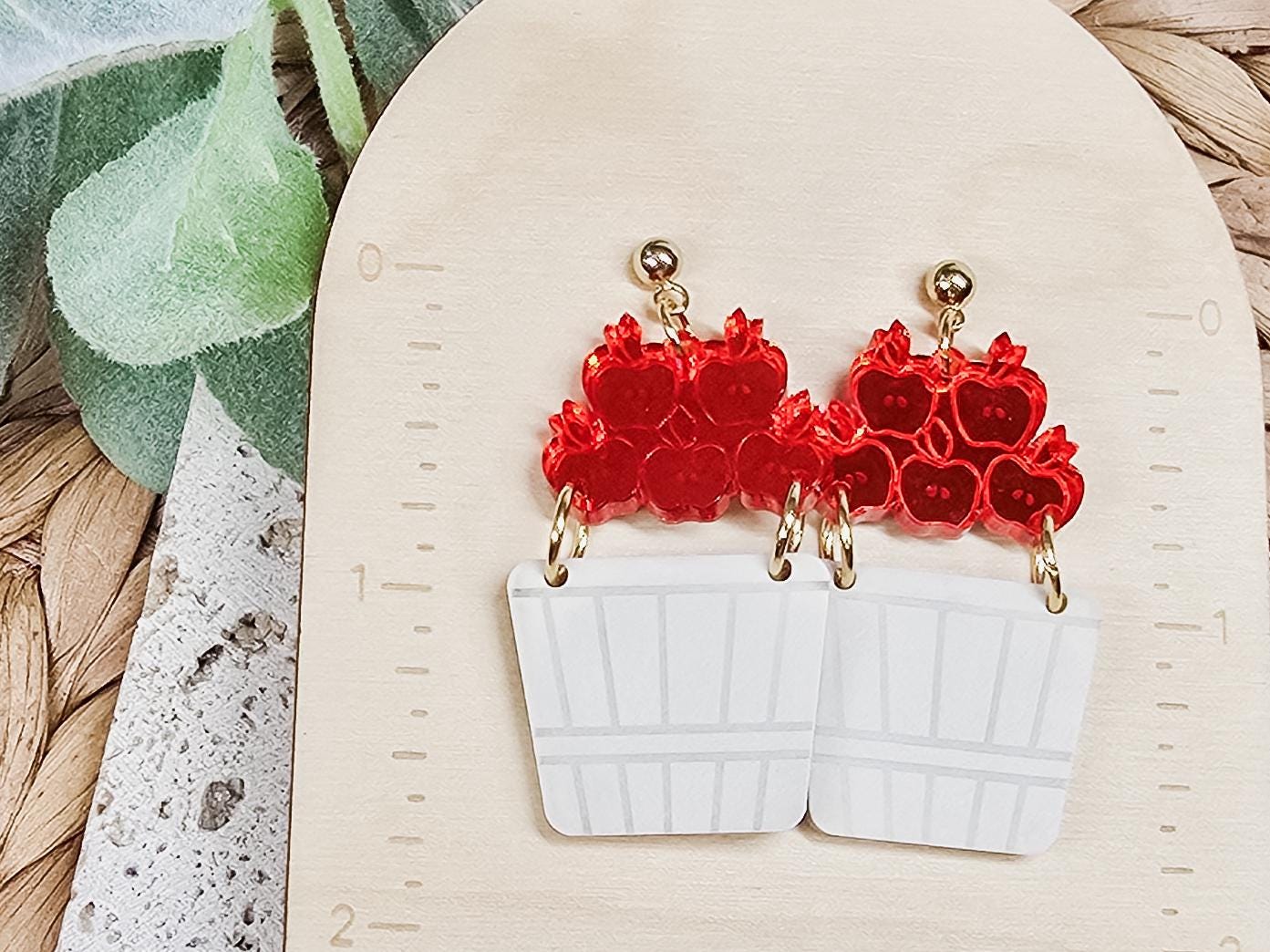 Apple Picking Earrings, Fall Jewelry, Modern Accessory