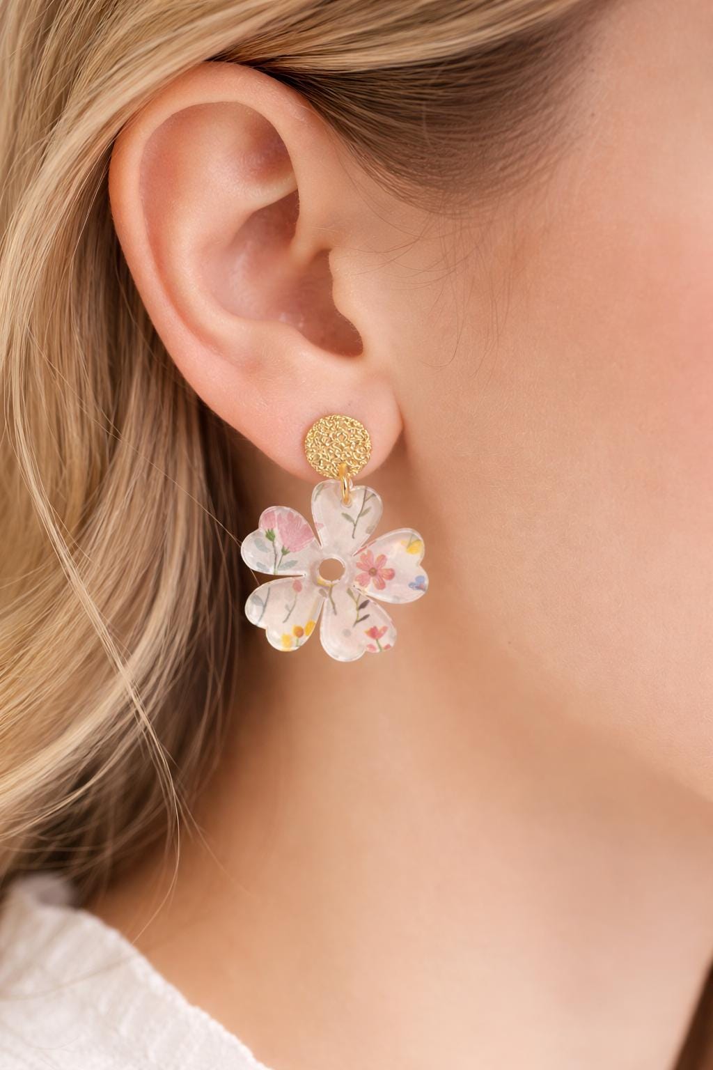 Boho Floral Studs, Floral Earrings, Flower Jewelry, Spring Accessories, Earrings for Spring