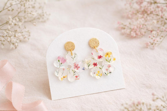 Boho Floral Studs, Floral Earrings, Flower Jewelry, Spring Accessories, Earrings for Spring