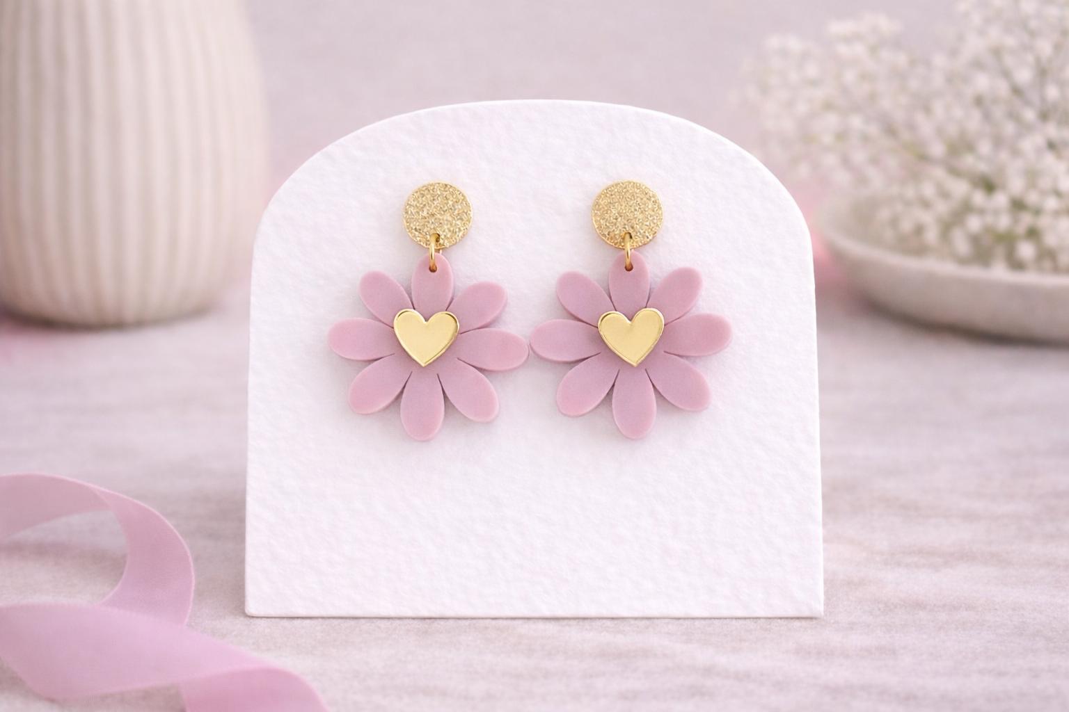 Daisy Acrylic Earrings, Floral Earrings, Flower Jewelry, Spring Accessories, Earrings for Spring