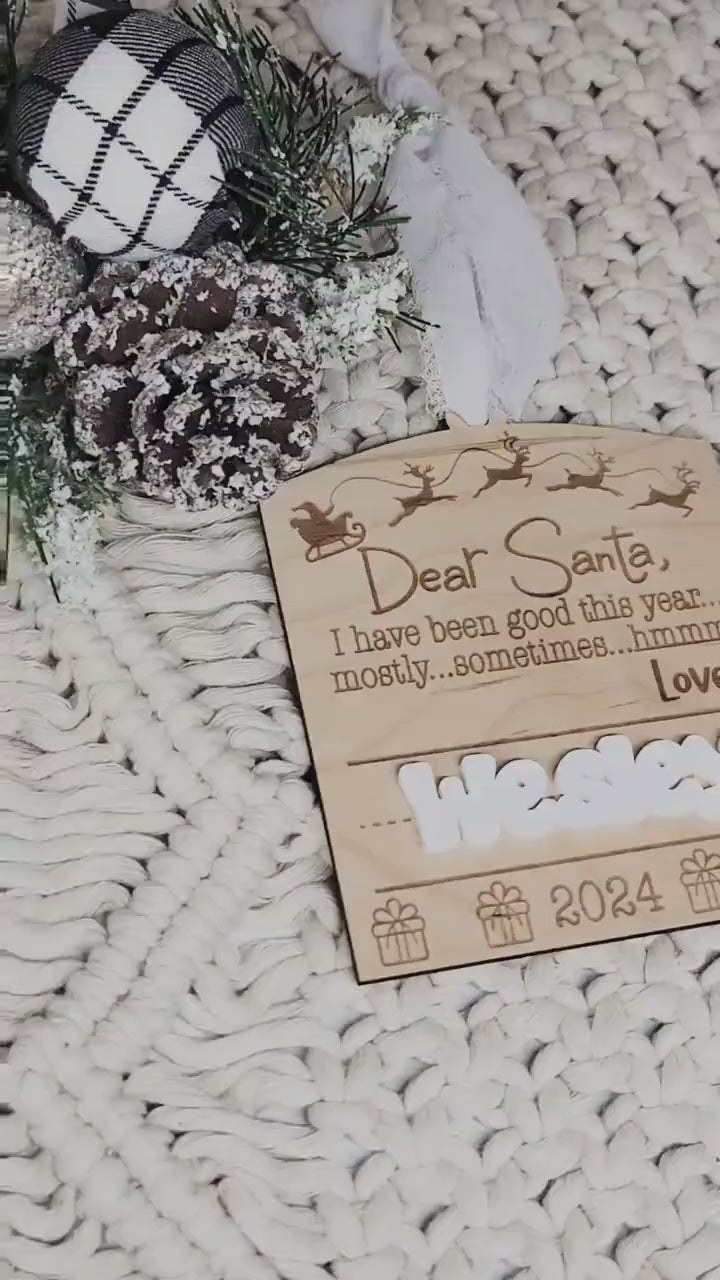 Dear Santa Ornament, Personalized Ornament, Funny Ornament, Christmas Decor, Gift Tag, Kid Gift Tag, Present Tag