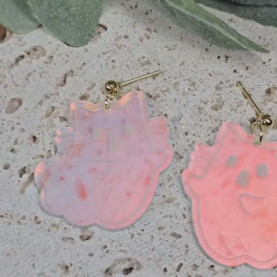 Iridescent Ghost Earrings, Acrylic Spooky Jewelry, Fall Accessories