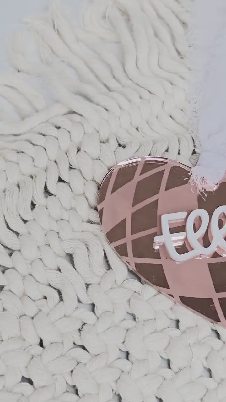 Disco Heart Valentine's Day Tags, Personalized Gift Tag, Heart Name Tag, Tiered Tray Décor, Valentine's Day Gifts for Kids, Valentine Gift