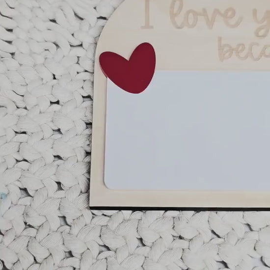 I Love You Because Sign, Valentine's Day Décor, Heart Tag, Tiered Tray Décor, Valentine's Day Gifts for Kids, Valentine Gift