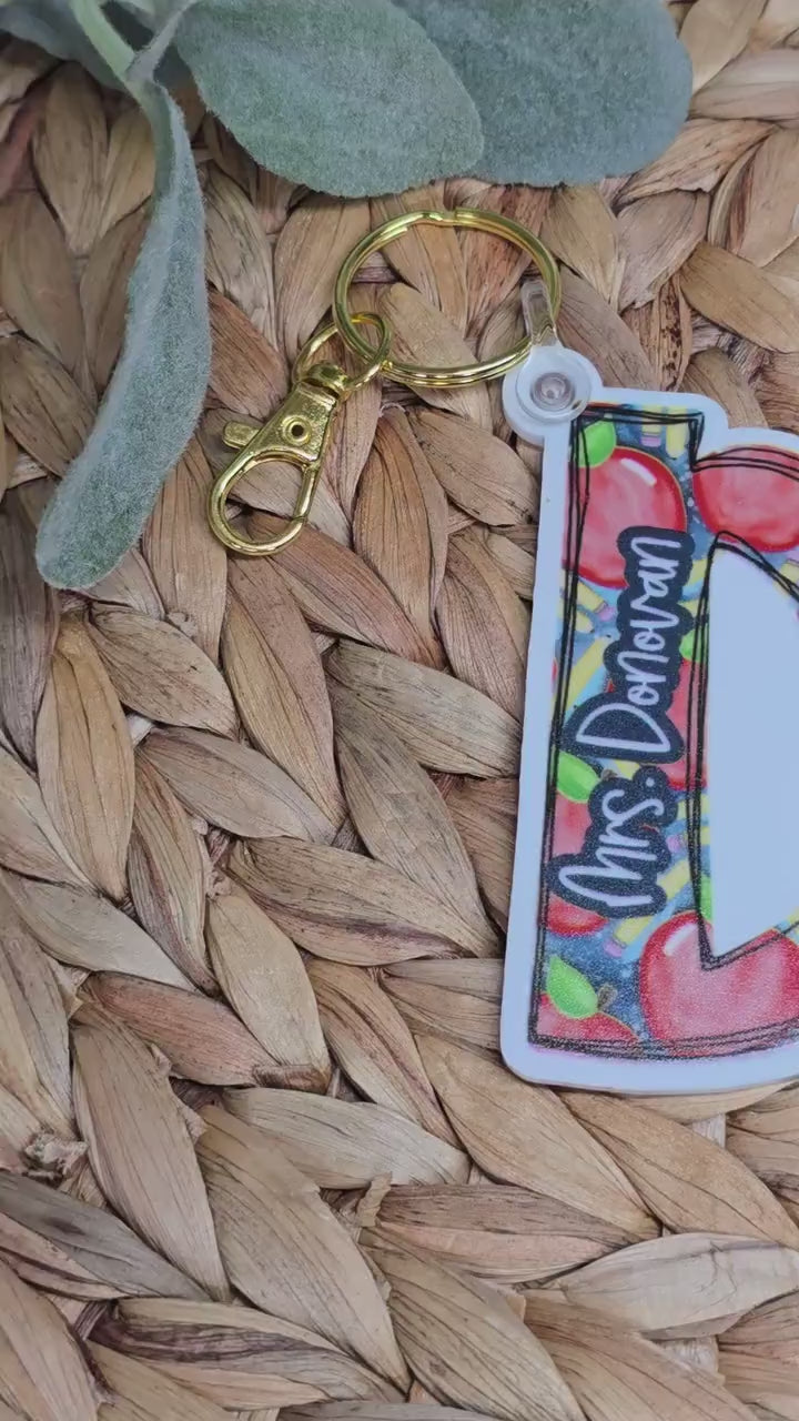 Teacher Keychain, Teacher Appreciation Gift, End of Year Teacher Gift, Educator Gift, Teacher Graduate Gift, Personalized Bag Charm