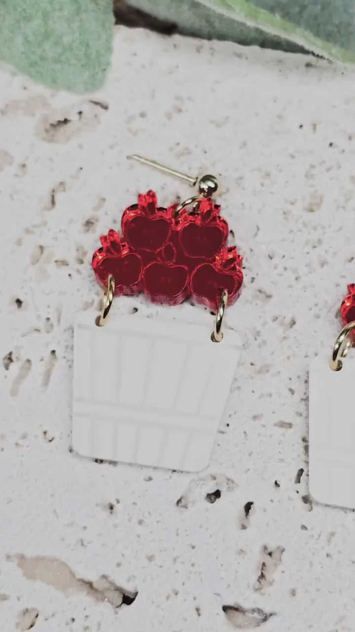 Apple Picking Earrings, Fall Jewelry, Modern Accessory