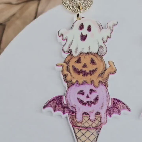 Summerween Earrings, Ice Cream Jewelry, Halloween Earrings, Summer Designs