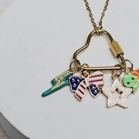 Carabiner Charm Necklace, Minimalist Jewelry, Stainless Steel, Modern Jewelry, Custom Charm Jewelry