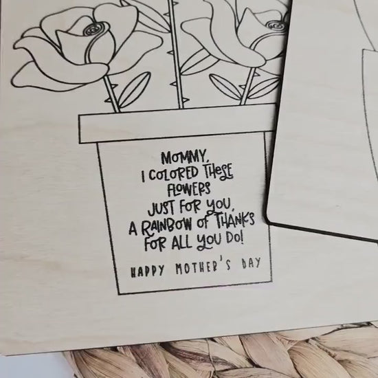 Child Coloring Sign, Drawing Sign, Mother's Day Gift, Present for Grandma, Handmade Gift From Children, Coloring Sign