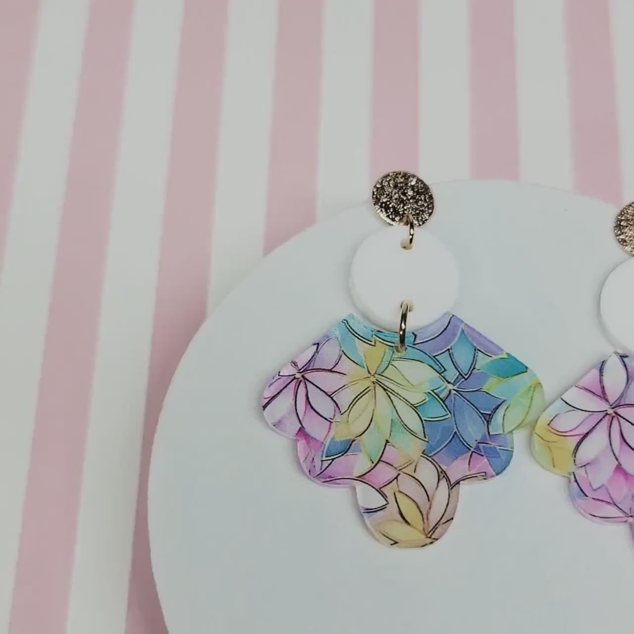 Pastel Floral Earrings, Floral Jewelry, Spring Accessories, Earrings for Everyday Wear