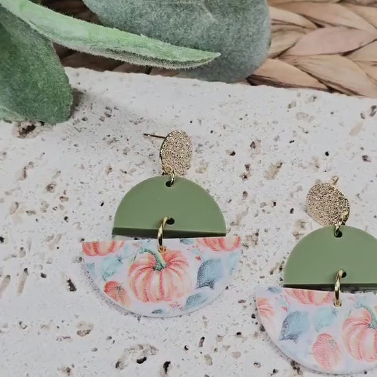 Pumpkin Acrylic Earrings, Fall Jewelry