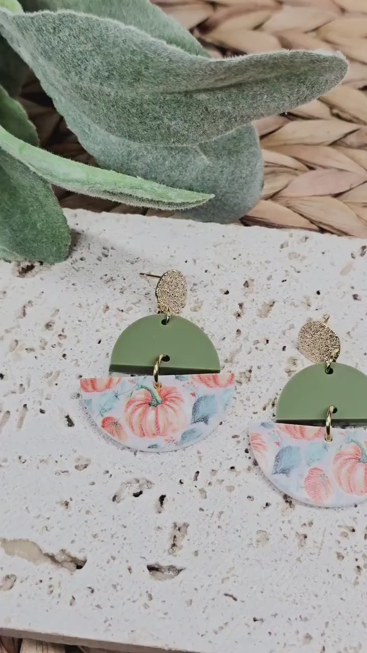 Pumpkin Acrylic Earrings, Fall Jewelry
