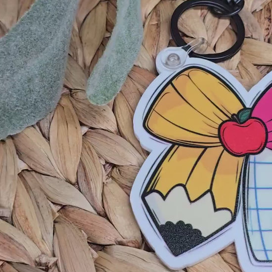 Teacher Pencil Keychain, Teacher Appreciation Gift, End of Year Teacher Gift, Educator Gift, Teacher Graduate Gift, Personalized Bag Charm