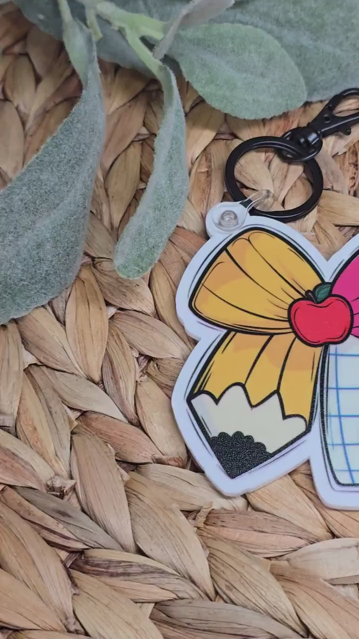 Teacher Pencil Keychain, Teacher Appreciation Gift, End of Year Teacher Gift, Educator Gift, Teacher Graduate Gift, Personalized Bag Charm