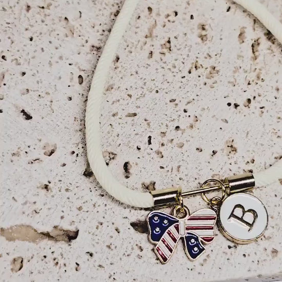 Charm Bracelet, Minimalist Jewelry, Modern Jewelry, Nylon Braided Cord Charm Bracelet
