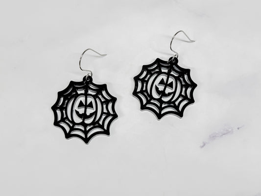 Pumpkin Spiderweb Earrings