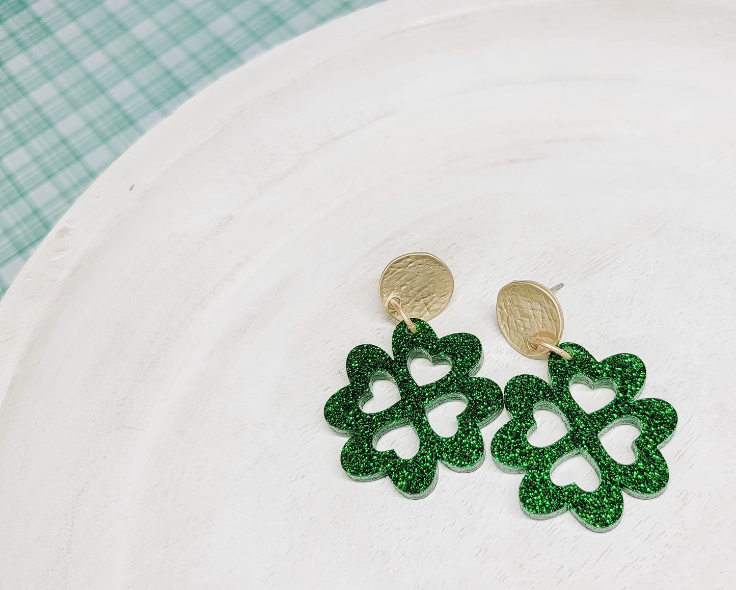 Glitter Shamrock Earrings