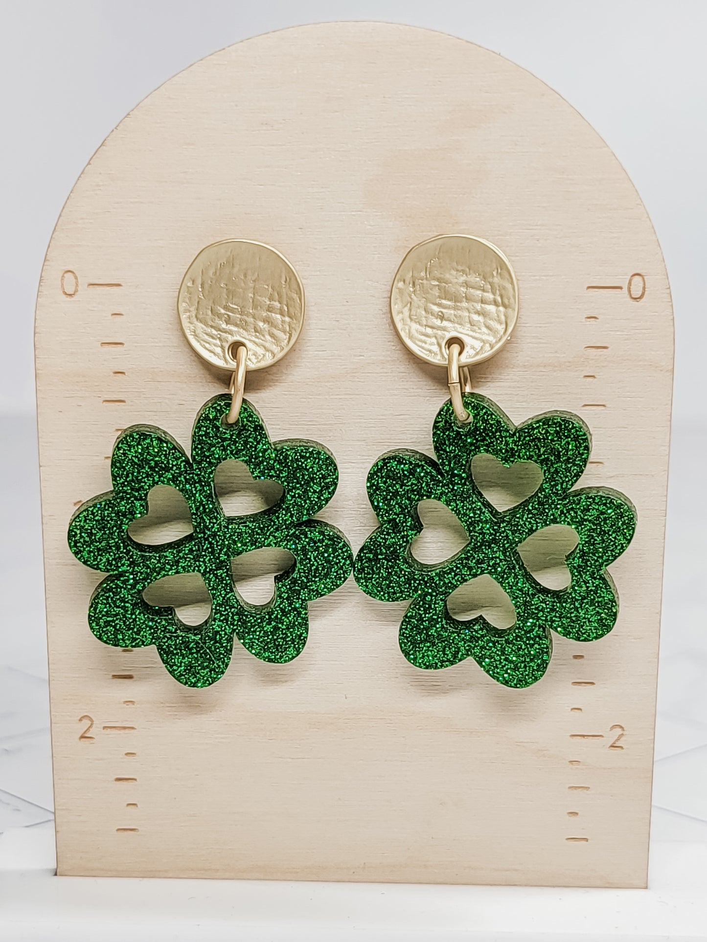 Glitter Shamrock Earrings