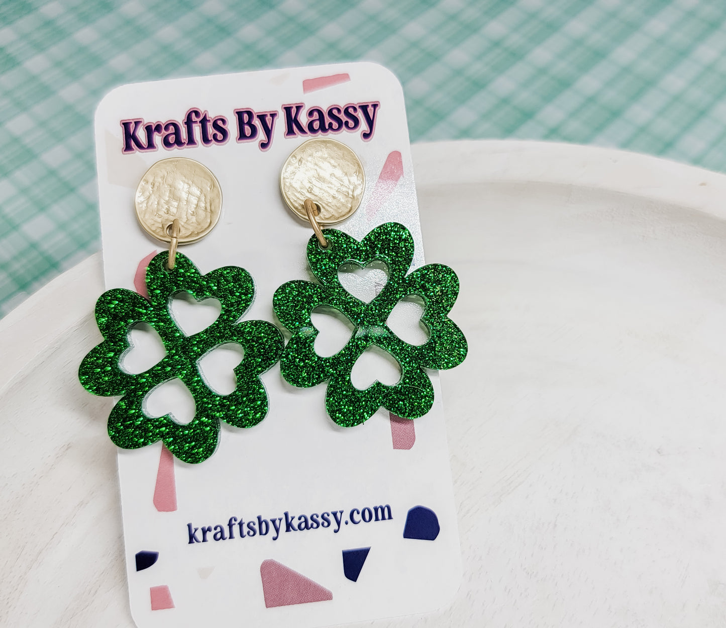 Glitter Shamrock Earrings