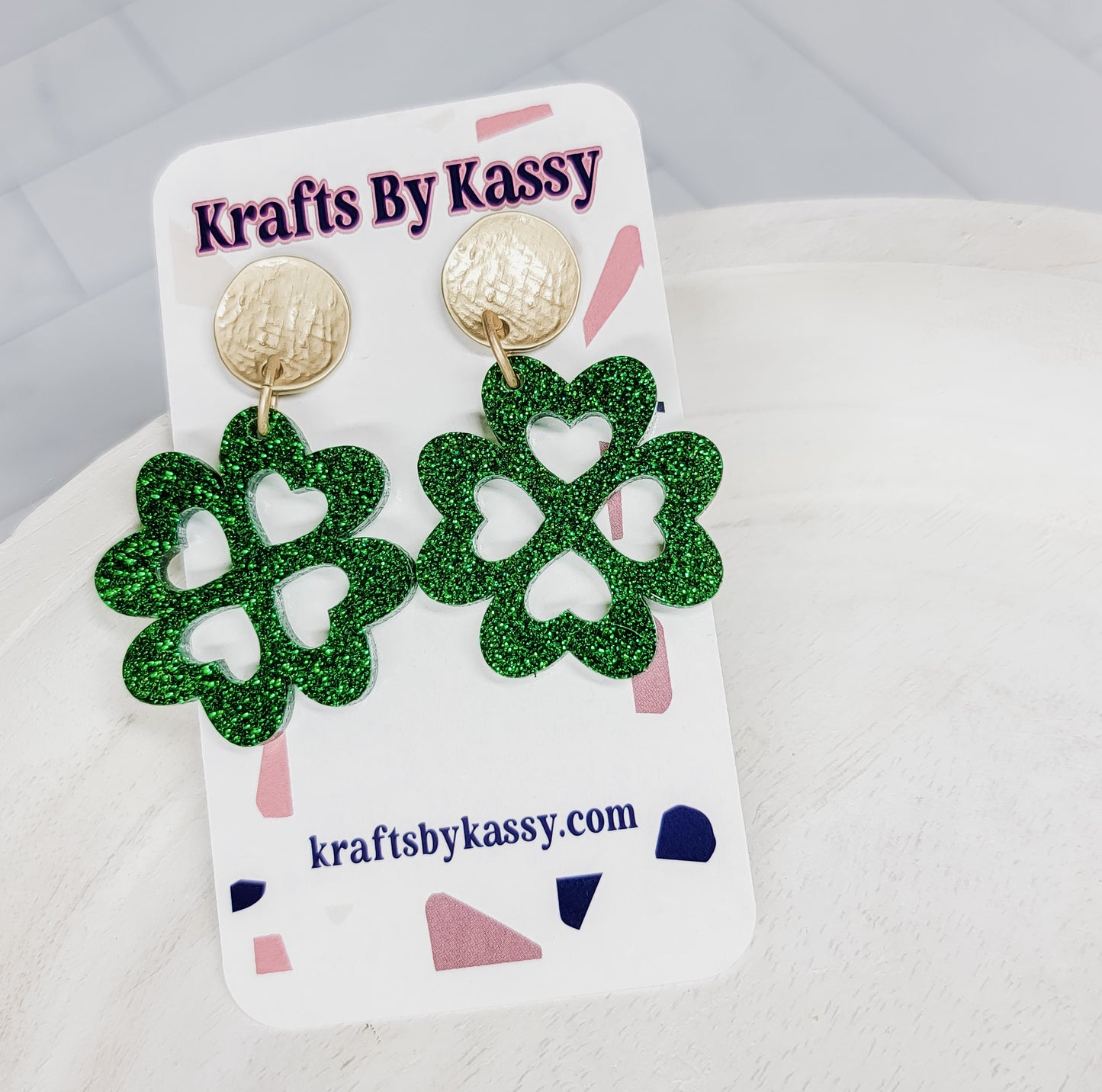 Glitter Shamrock Earrings