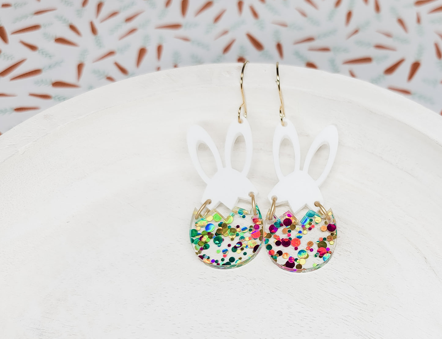 Dot Confetti Bunny Earrings