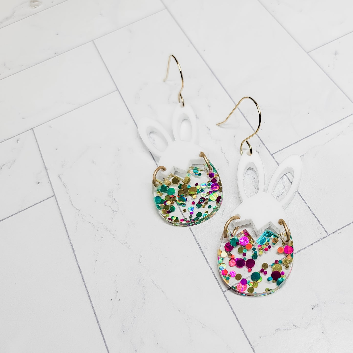 Dot Confetti Bunny Earrings