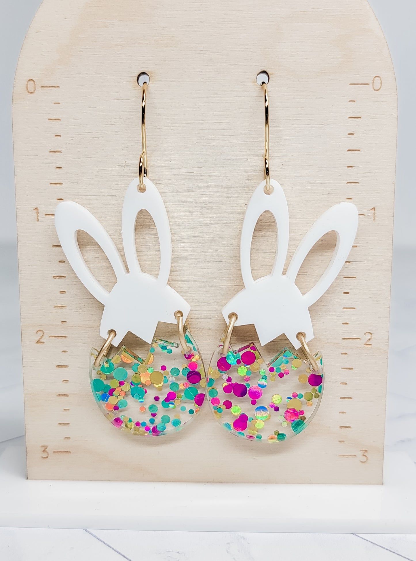 Dot Confetti Bunny Earrings