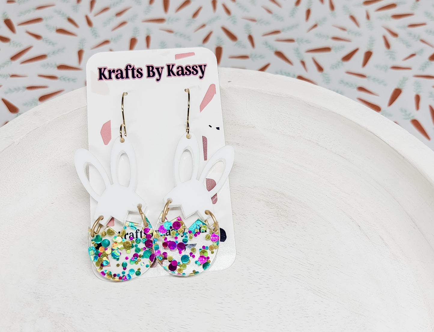 Dot Confetti Bunny Earrings