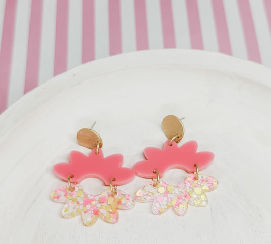 Split Floral Earrings