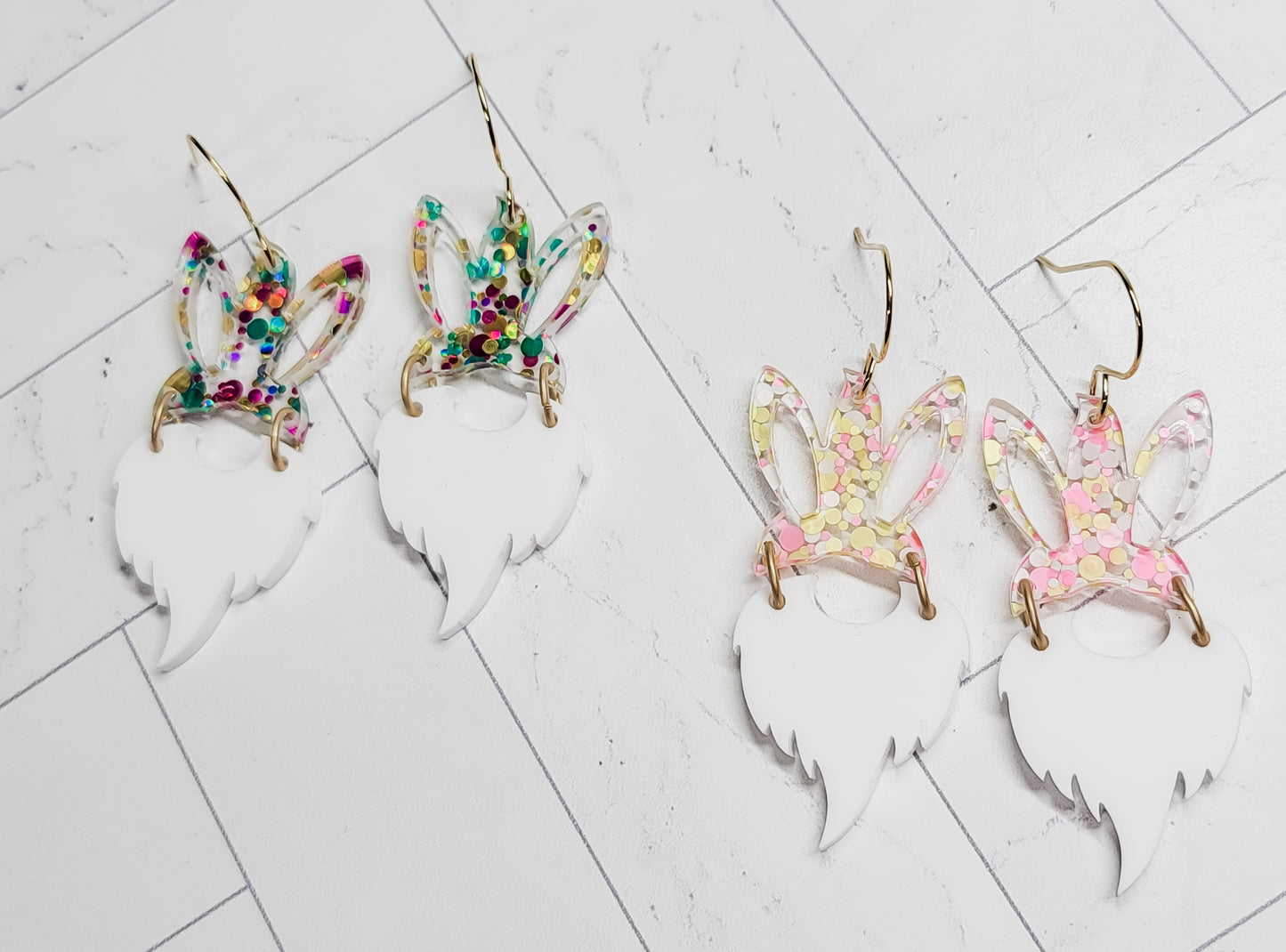 Confetti Gnome Bunny Earrings